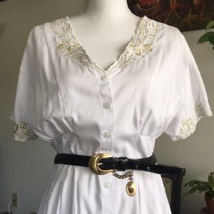 Black belt with Gold buckle and small chain accent